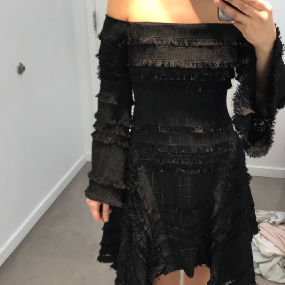 Thurley Black Fringe Dress